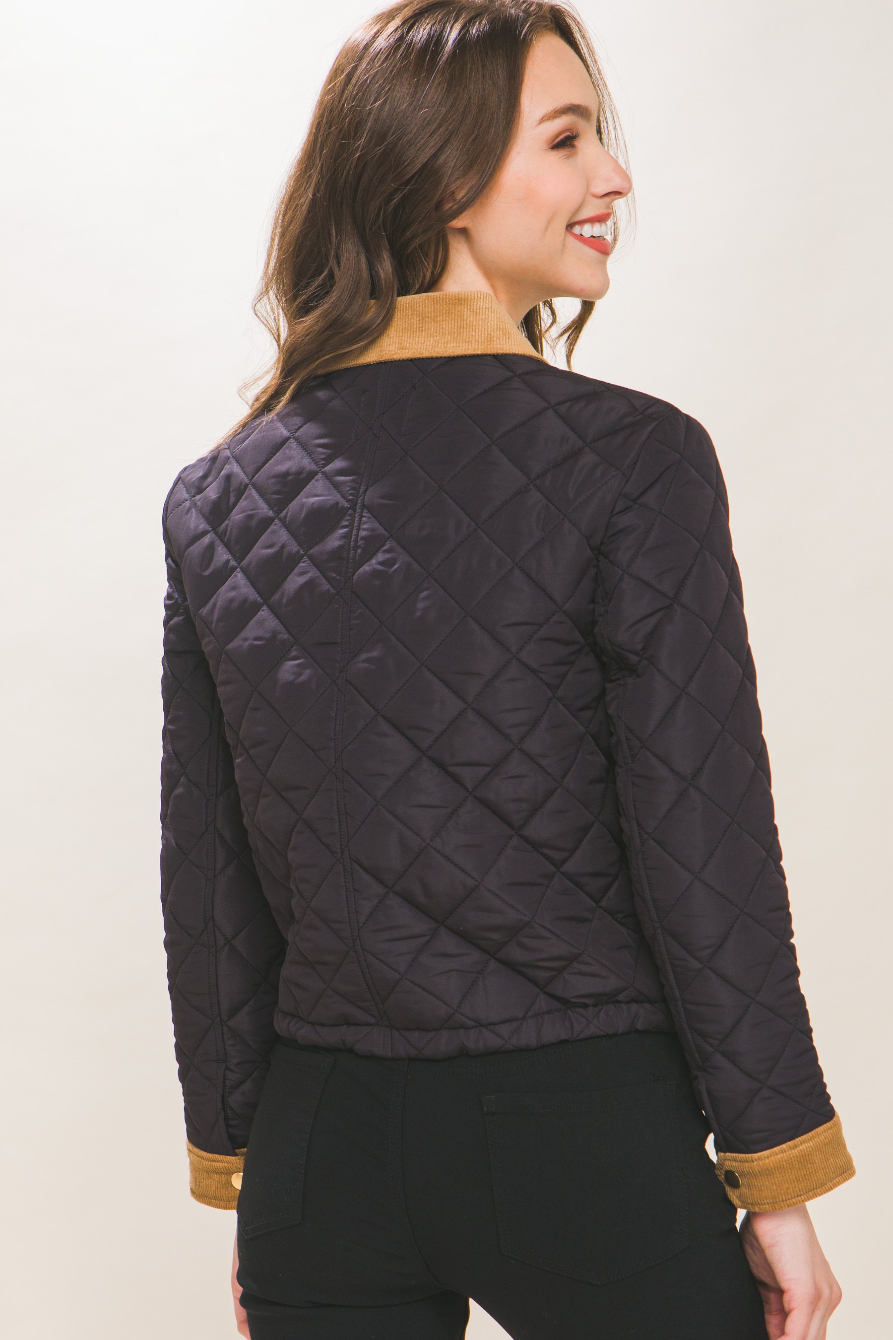 JACKETW Women's Short Diamond Pattern Quilted Padded Jacket -LT-W-6981 