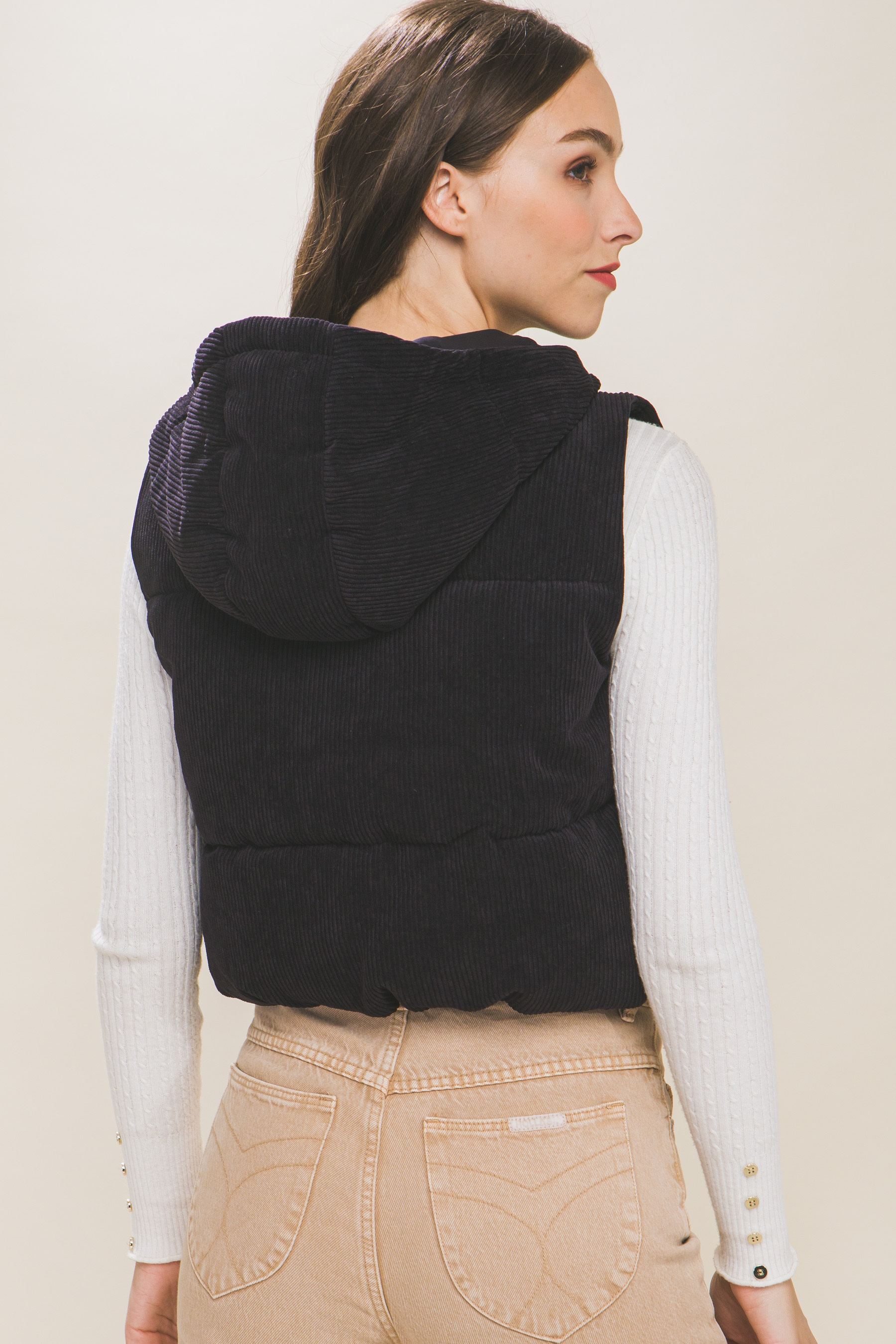 JACKETW Women's Corduroy Short Vest Jacket-  LT-W-6810 