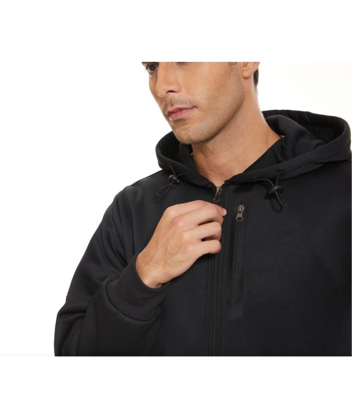Men's Full Zipper Solid Color Casual Hoodie-CFMWY00025