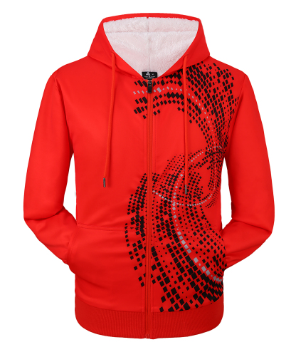 Men's Long Sleeve Full Zipper Winter Casual Hoodie-CFMWY00038