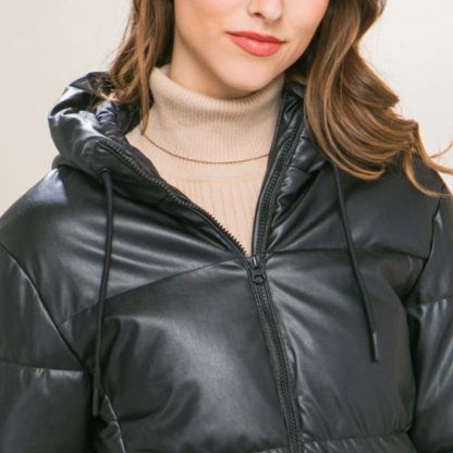 JACKETW Women's Short Hooded Puffer Down Jacket-LT-W-6961