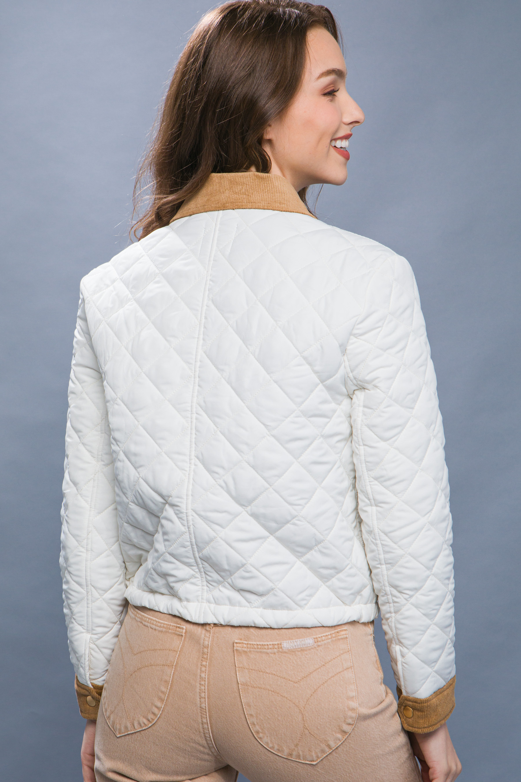 JACKETW Women's Short Diamond Pattern Quilted Padded Jacket -LT-W-6981 