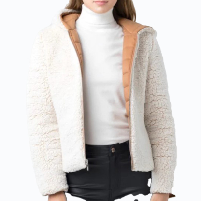 JACKETWVWomen's 20D Nylon Reversible Sherpa Puffer Down Jacket-LT-6975