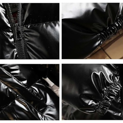 JACKETW Men's Hooded Thick Warm Cotton Colour Padded Shiny Jacket -ZH124