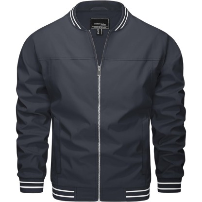 JACKETW Men's Bomber Lightweight Water Resistant Windbreaker Jacket-ZH105