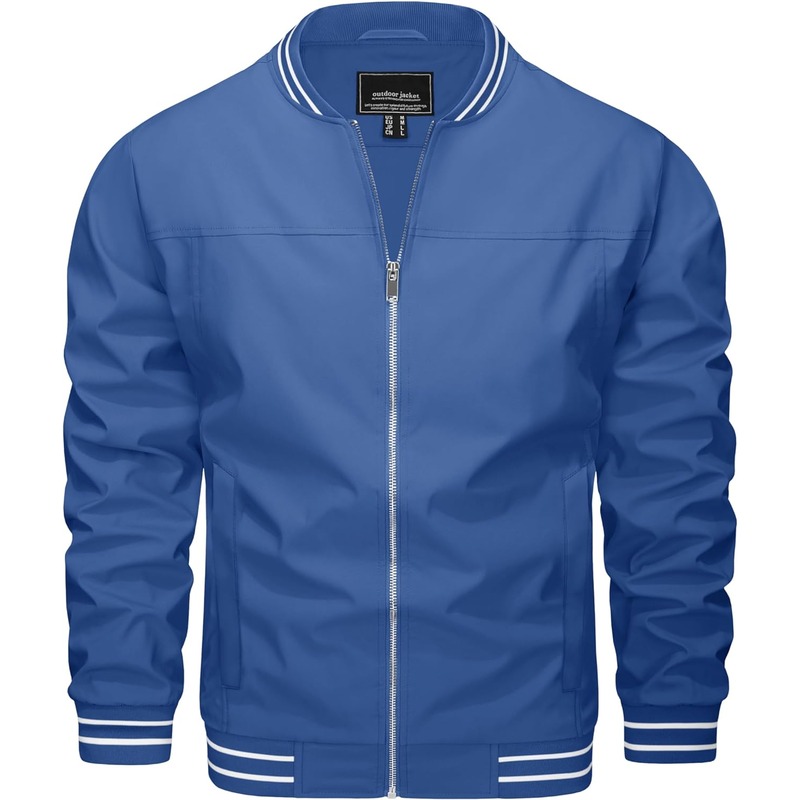 JACKETW Men's Bomber Lightweight Water Resistant Windbreaker Jacket-ZH105