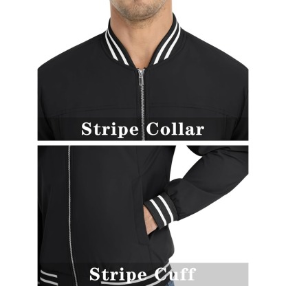 JACKETW Men's Bomber Lightweight Water Resistant Windbreaker Jacket-ZH105