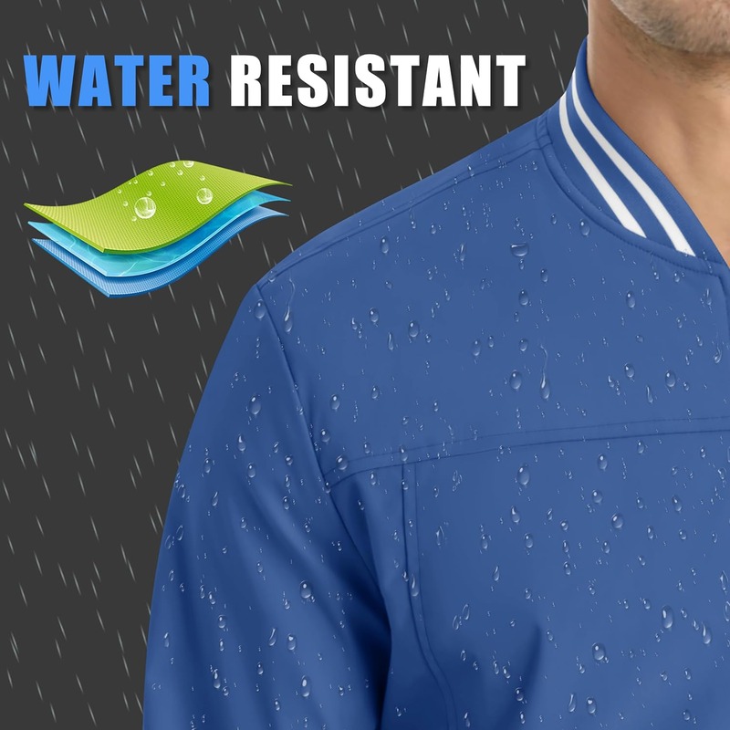 JACKETW Men's Bomber Lightweight Water Resistant Windbreaker Jacket-ZH105