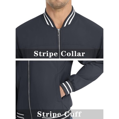 JACKETW Men's Bomber Lightweight Water Resistant Windbreaker Jacket-ZH105