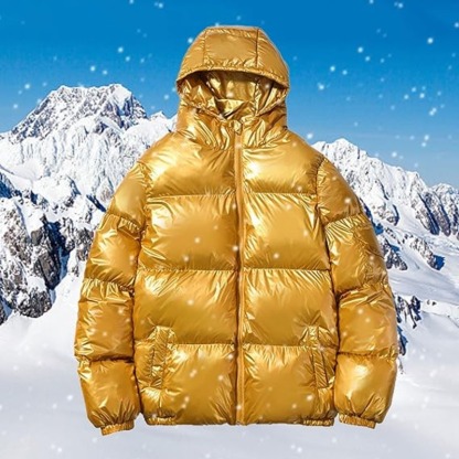 JACKETW Men's Hooded Thick Warm Cotton Colour Padded Shiny Jacket -ZH124