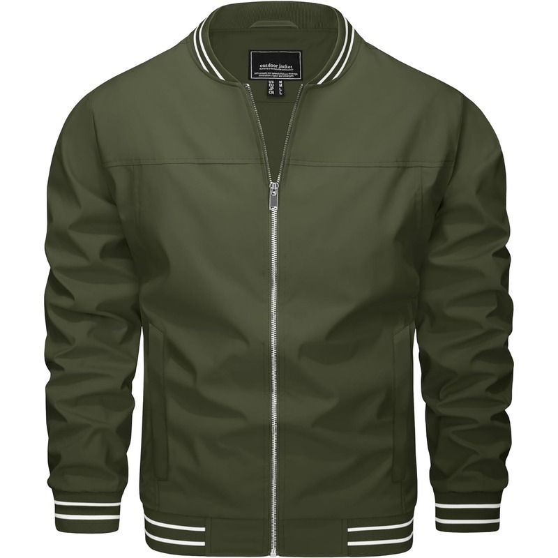 JACKETW Men's Bomber Lightweight Water Resistant Windbreaker Jacket-ZH