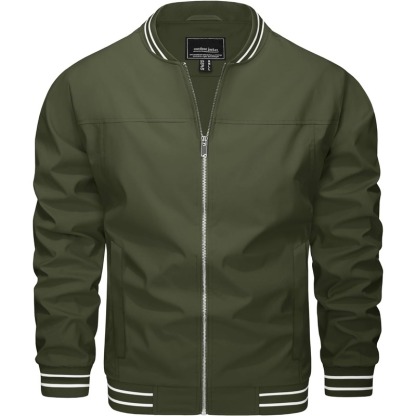 JACKETW Men's Bomber Lightweight Water Resistant Windbreaker Jacket-ZH