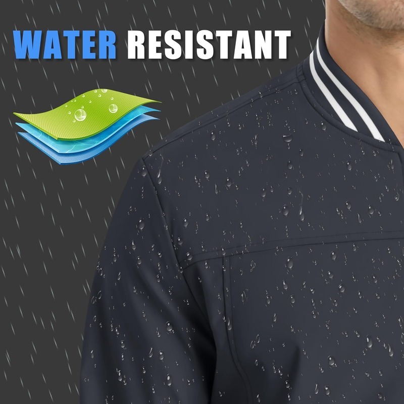 JACKETW Men's Bomber Lightweight Water Resistant Windbreaker Jacket-ZH105