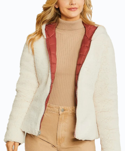 JACKETWVWomen's 20D Nylon Reversible Sherpa Puffer Down Jacket-LT-6975