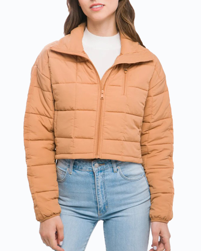 JACKETW Women's Pongee Short Cropped Puffer Jacket-LT-W-7011