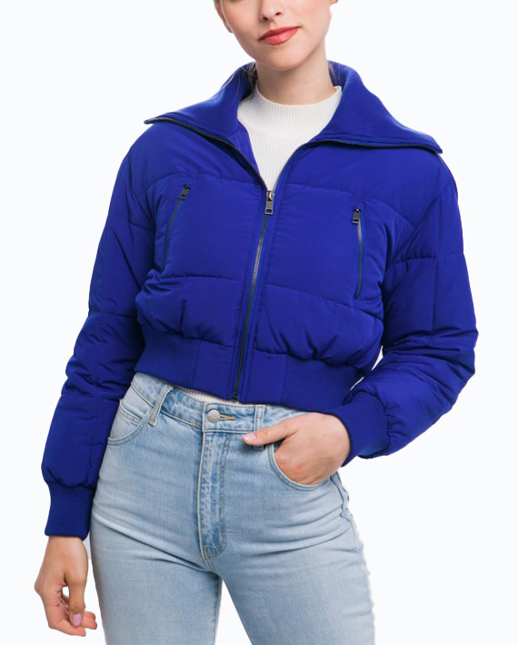 JACKETW Women's Pongee Short Cropped Puffer Jacket-LT-W-7011