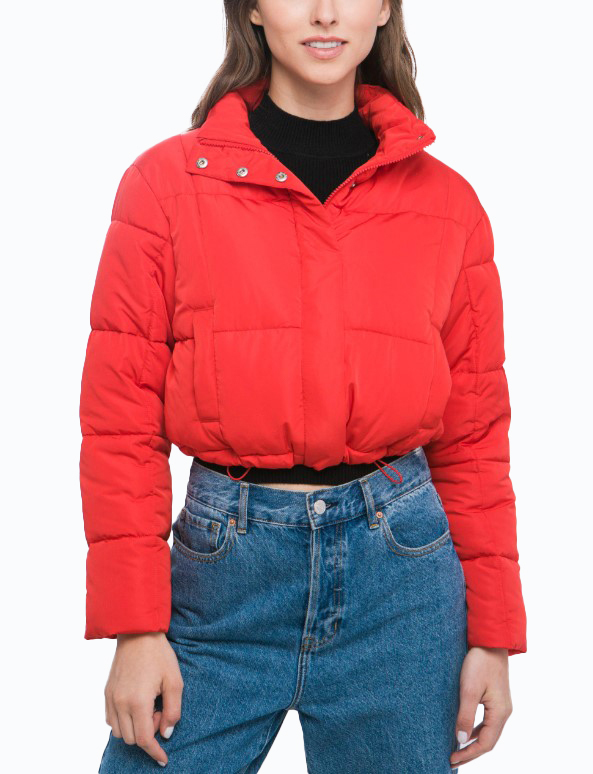 JACKETW Women's Pongee Short Cropped Puffer Jacket-LT-W-7011