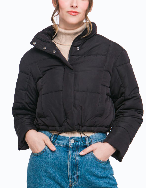 JACKETW Women's Pongee Short Cropped Puffer Jacket-LT-W-7011