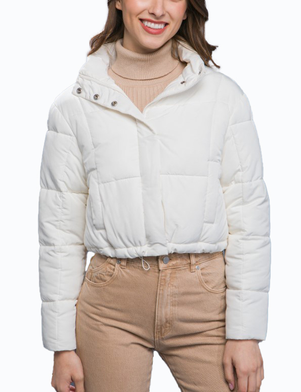 JACKETW Women's Pongee Short Cropped Puffer Jacket-LT-W-7011