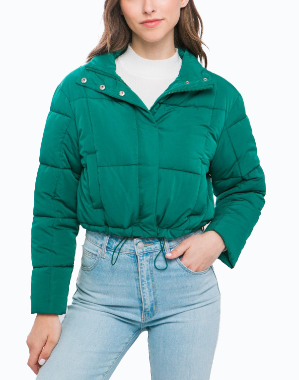 JACKETW Women's Pongee Short Cropped Puffer Jacket-LT-W-7011