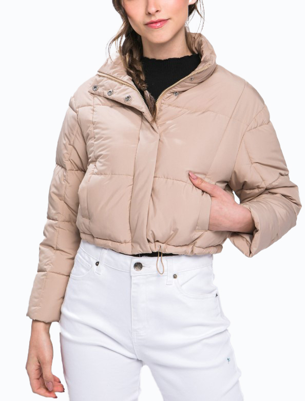 JACKETW Women's Pongee Short Cropped Puffer Jacket-LT-W-7011