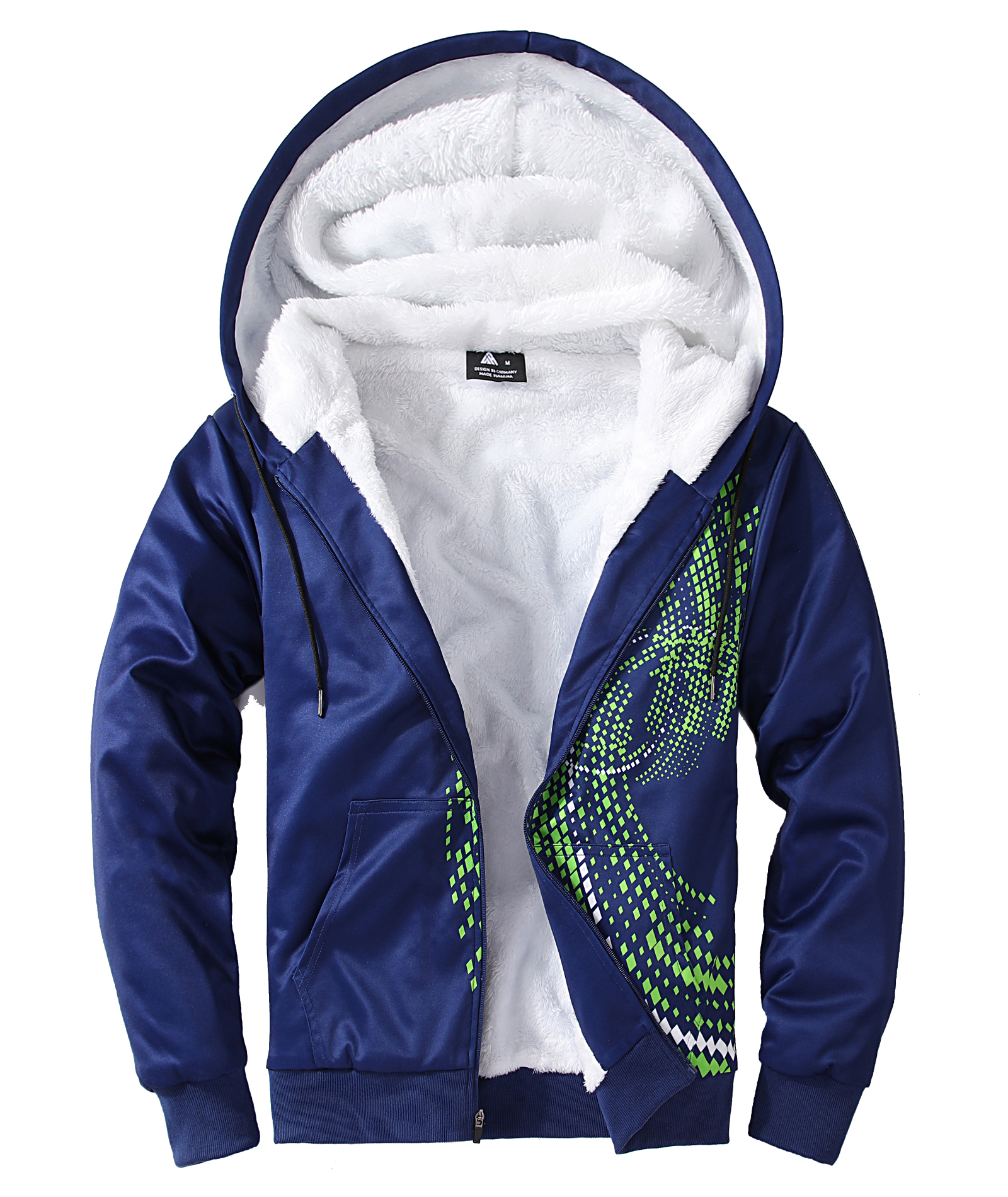 Men's Long Sleeve Full Zipper Winter Casual Hoodie-CFMWY00038
