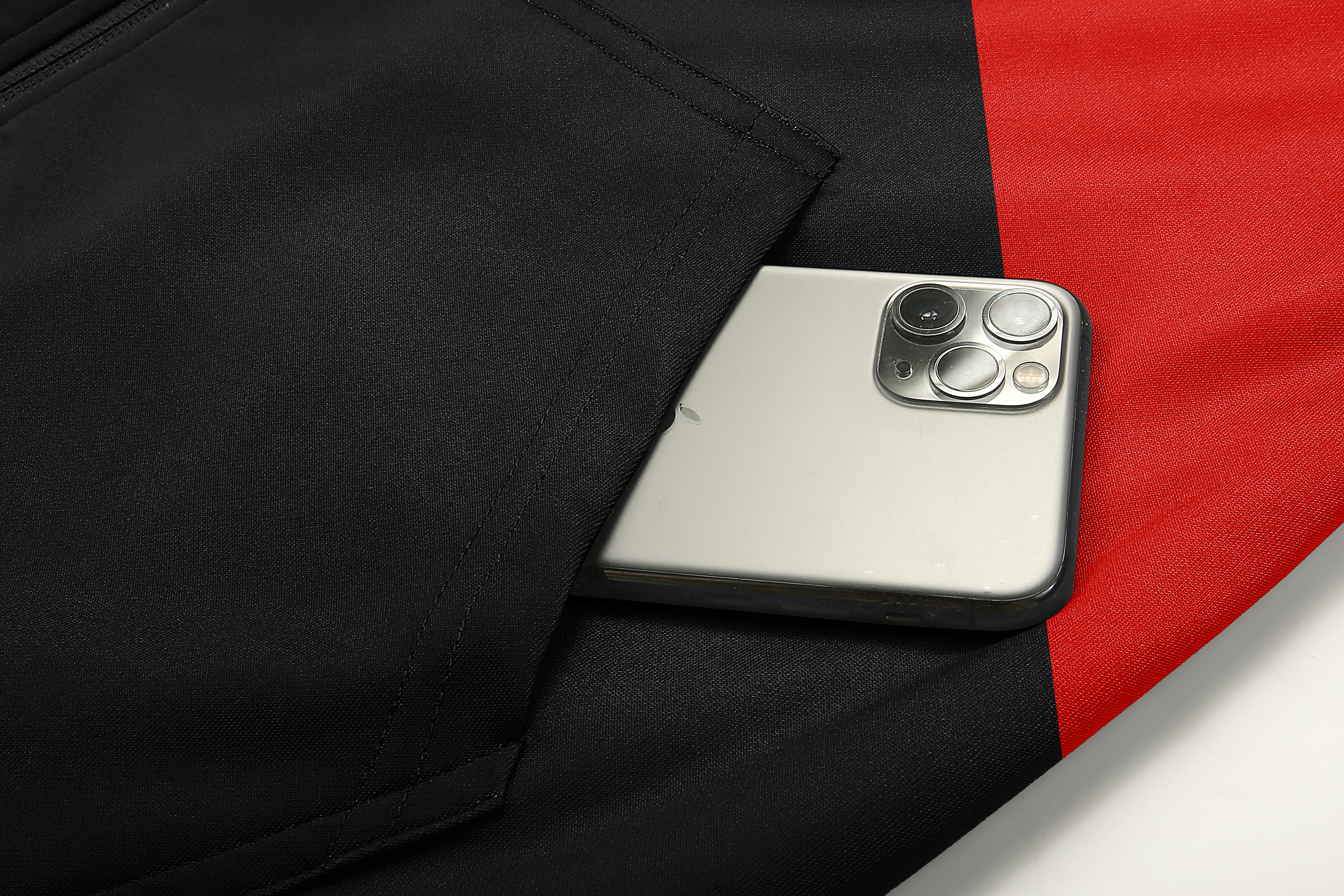 Men's Full Zipper Color Block Casual Fleece Hoodie-CFMWY00056