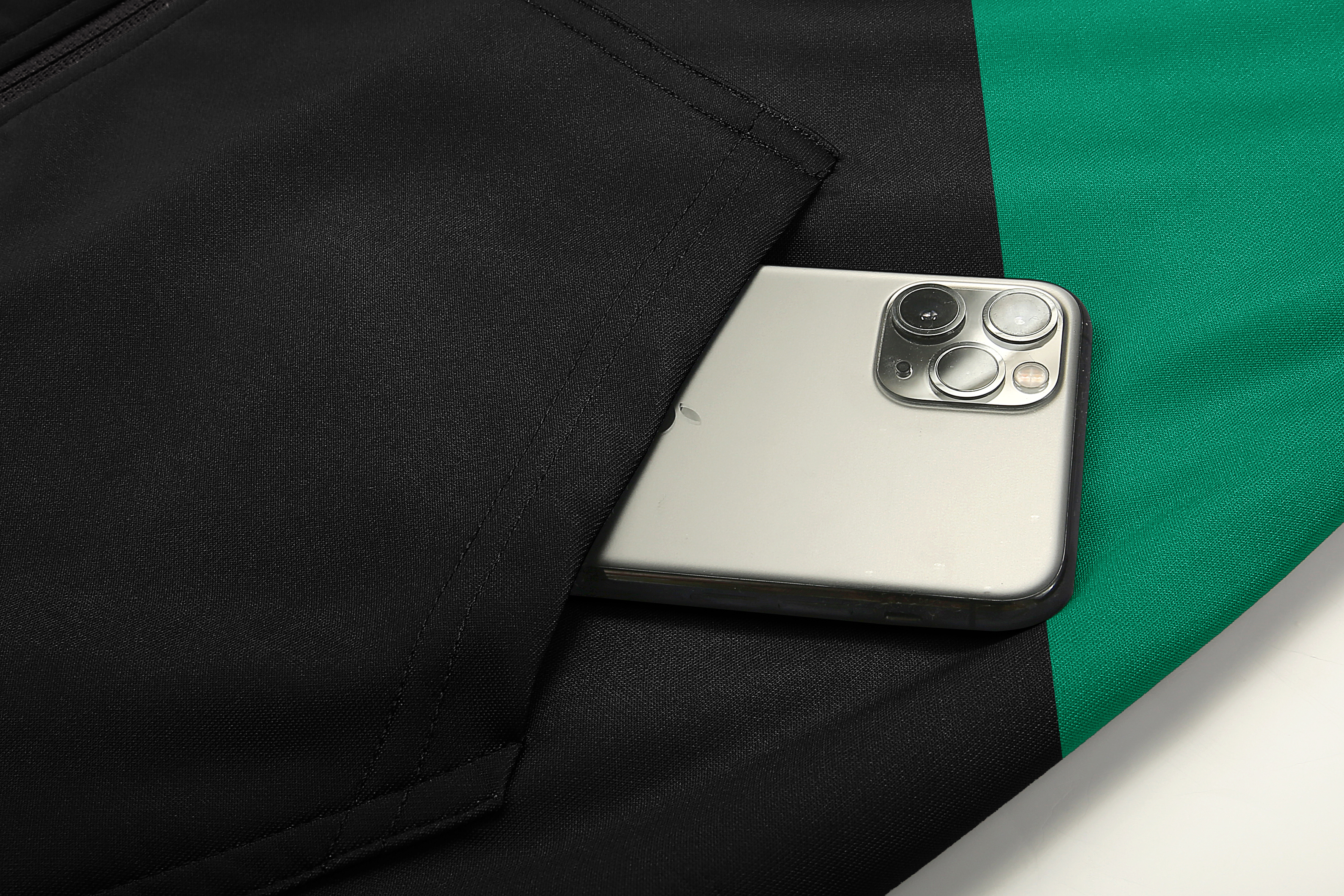 Men's Full Zipper Color Block Casual Fleece Hoodie-CFMWY00056