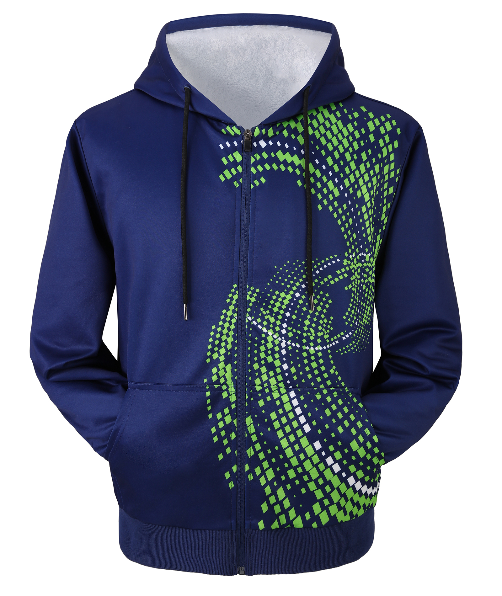 Men's Long Sleeve Full Zipper Winter Casual Hoodie-CFMWY00038