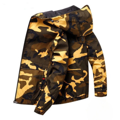 JACKETW Men's Cotton Zip Up Hooded Windbreaker jacket-CAL10049