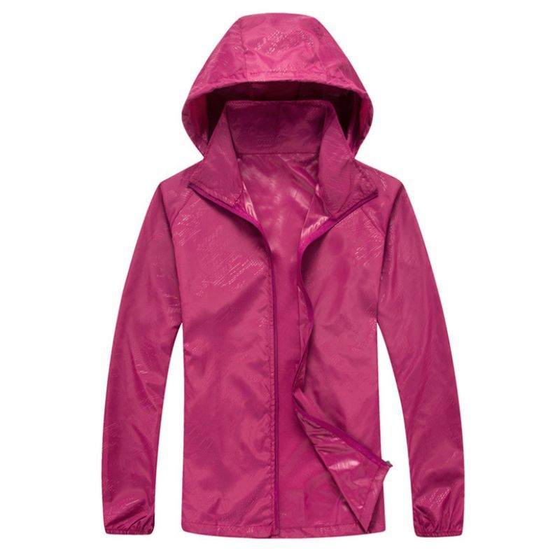 JACKETW Women's Lightweight Hooded Waterproof Track Rain Jacket-AMJK405-2