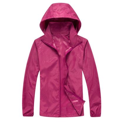 JACKETW Women's Lightweight Hooded Waterproof Track Rain Jacket-AMJK405-2