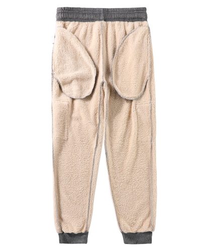 Men's Solid Color Drawstring Fleece Warm Sweatpant-CFMYD00002