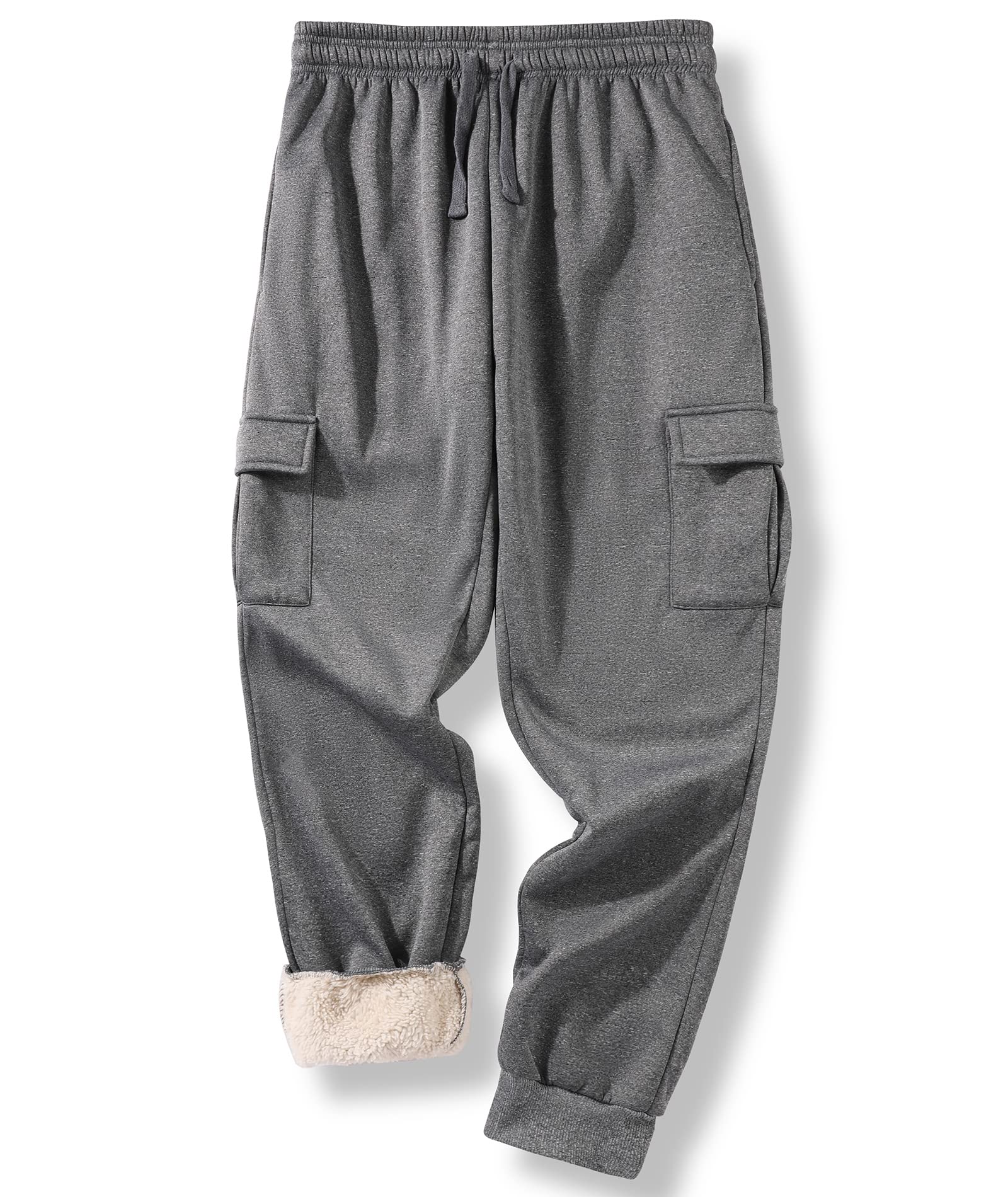Men's Solid Color Drawstring Fleece Warm Sweatpant-CFMYD00002