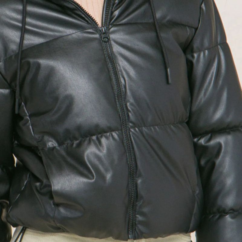 JACKETW Women's Short Hooded Puffer Down Jacket-LT-W-6961