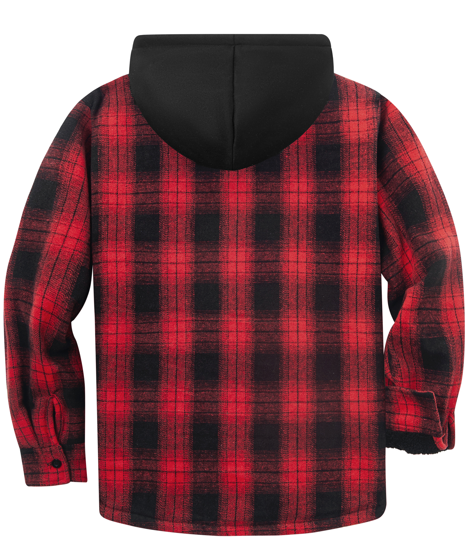Men's Full Zipper Long Sleeve Fleece Plaid Hoodie-CUMJA04083