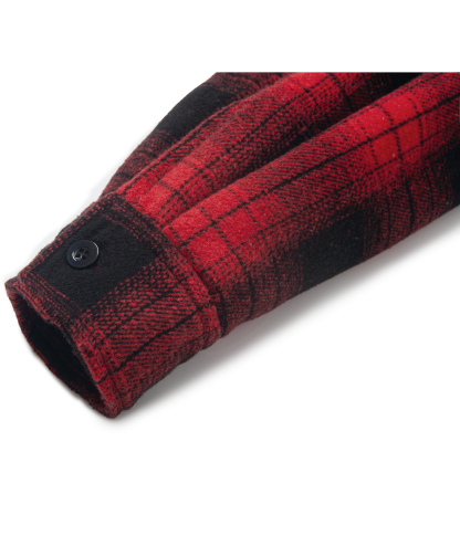 Men's Full Zipper Long Sleeve Fleece Plaid Hoodie-CUMJA04083