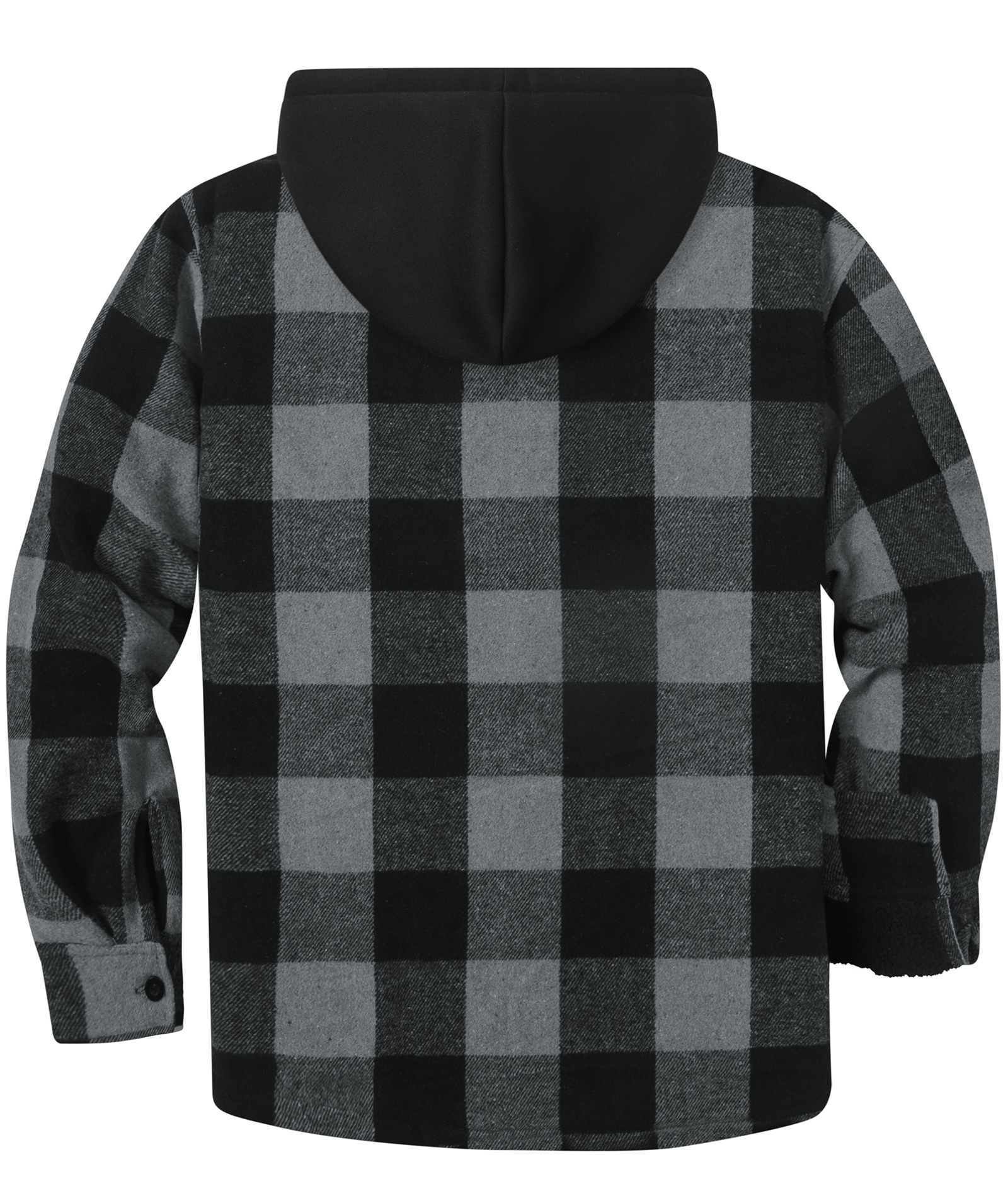 Men's Full Zipper Long Sleeve Fleece Plaid Hoodie-CUMJA04083
