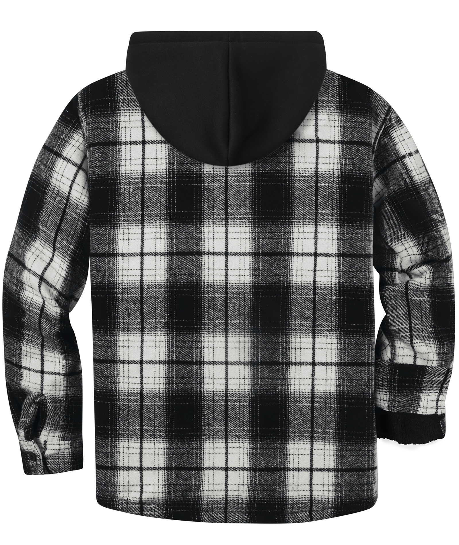 Men's Full Zipper Long Sleeve Fleece Plaid Hoodie-CUMJA04083