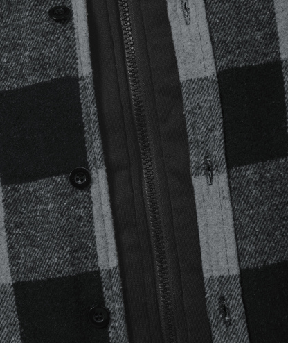 Men's Full Zipper Long Sleeve Fleece Plaid Hoodie-CUMJA04083