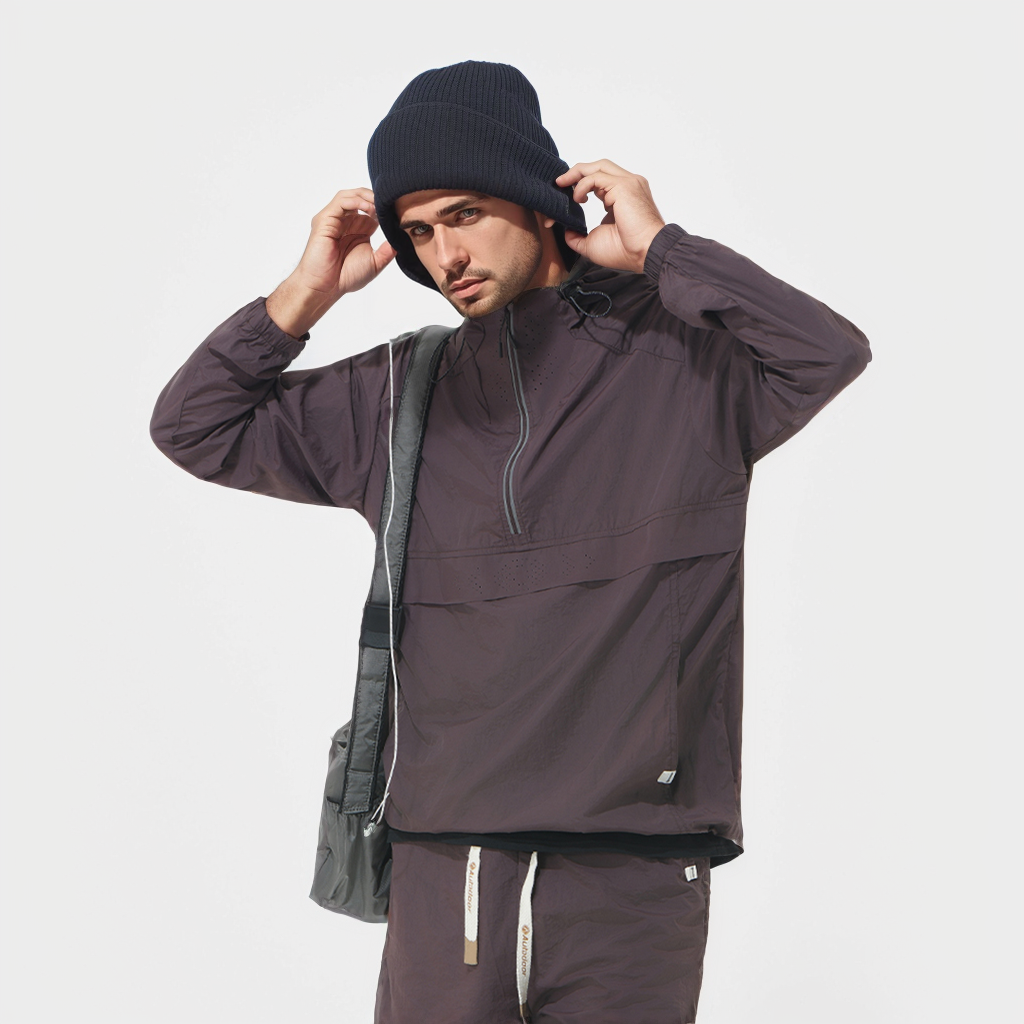 JACKETW Men's Outdoor Sports Cycling Temperament Loose Half-Open Collar Functional Style Long Sleeves  SH-M-T92-Jacketw