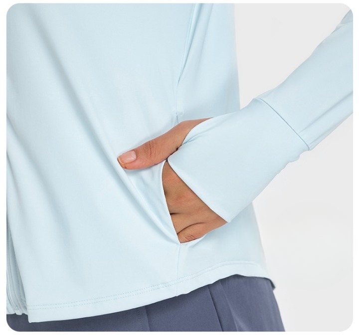 JACKETW Women's Sun Protection Cool Breathable High Elastic Long Hooded Jacket- DS225   