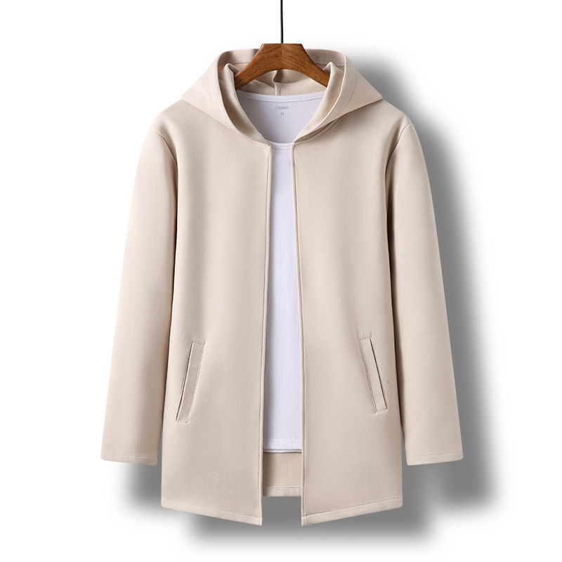 JACKETW Cardigan for Men Casual Stand-up Collar Zippered Hooded Jacket-ZH130