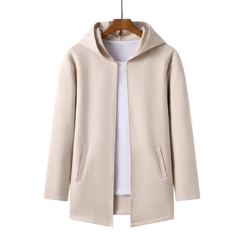 JACKETW Cardigan for Men Simple White Casual Stand-up Collar Zippered 