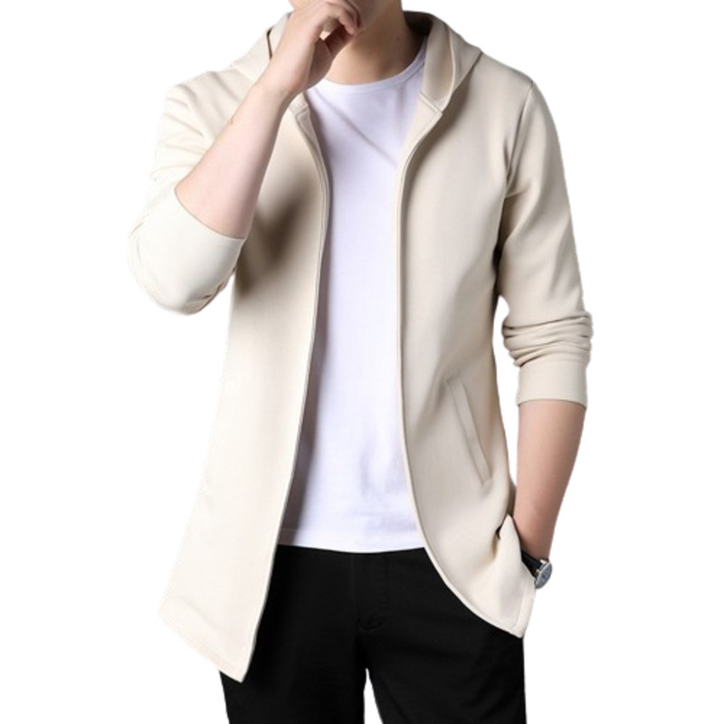 JACKETW Cardigan for Men Casual Stand-up Collar Zippered Hooded Jacket-ZH130