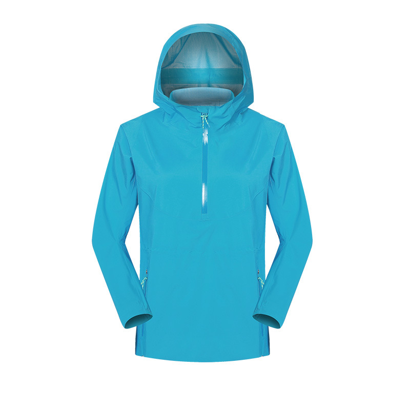 JACKETW Mountain Jacket Windproof and Waterproof Half-zip Hooded Travel Jacket for Women DAW040