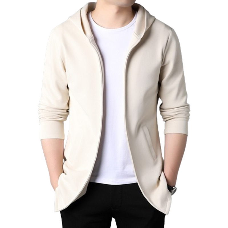 JACKETW Cardigan for Men Casual Stand-up Collar Zippered Hooded Jacket-ZH130