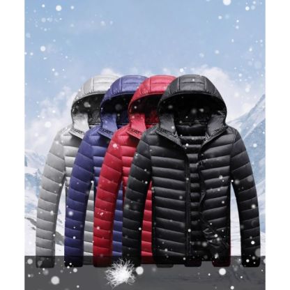 JACKETW Men's Winter Slim Fit  Hood Casual Slim Down Jacket -ZH126