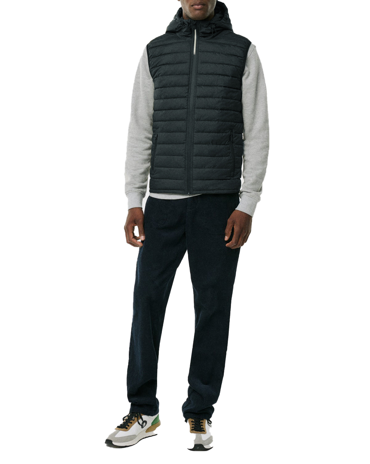 JACKETW Man Stand Collar Zip Up Vests Loose Vest -MJ2305