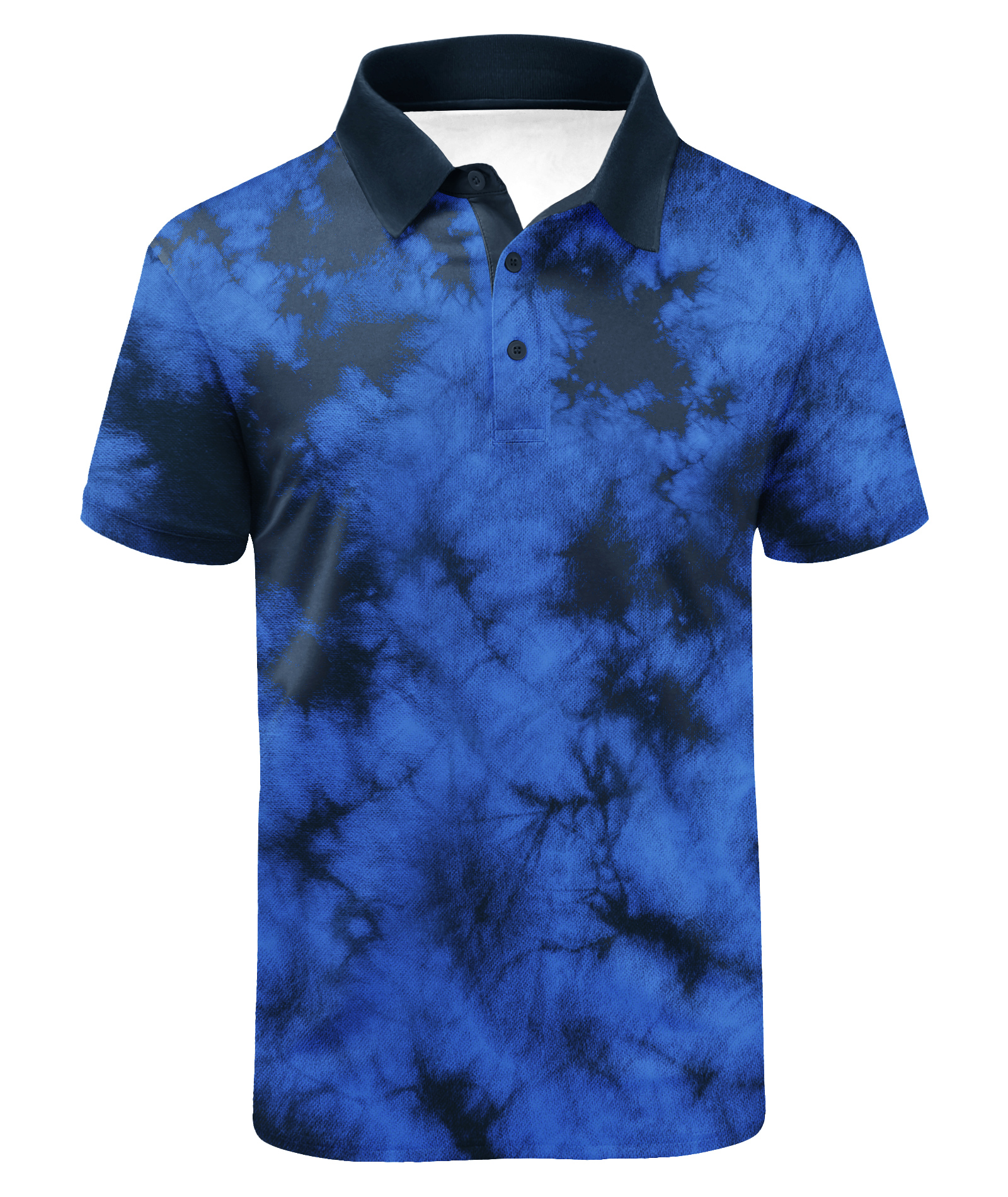 Men's Tie Dye Print Slim Fit Golf Polo Shirt-CUMPO01605